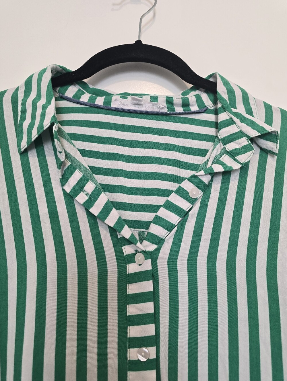 Jane + Delancey Green And White Stripe Button Up Top - Picture 6 of 7